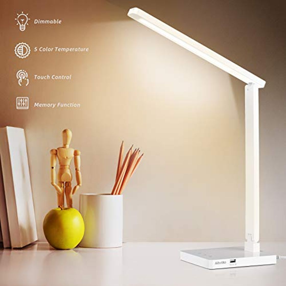 Producto Albrillo Lámpara Escritorio LED - Lámpara de Mesa Regulable y Plegable, 5