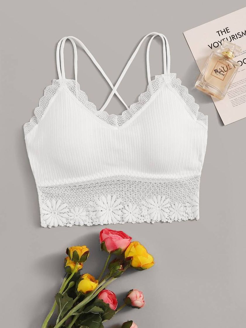 Fashion 💠bralette cruzado con encaje