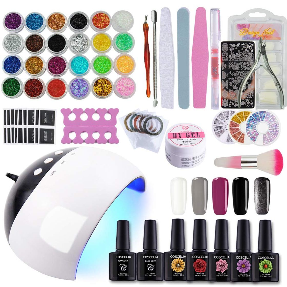 Social Coscelia 8pcs Kit Uñas de Gel Esmalte Semipermanente Soak off 8ml Nail