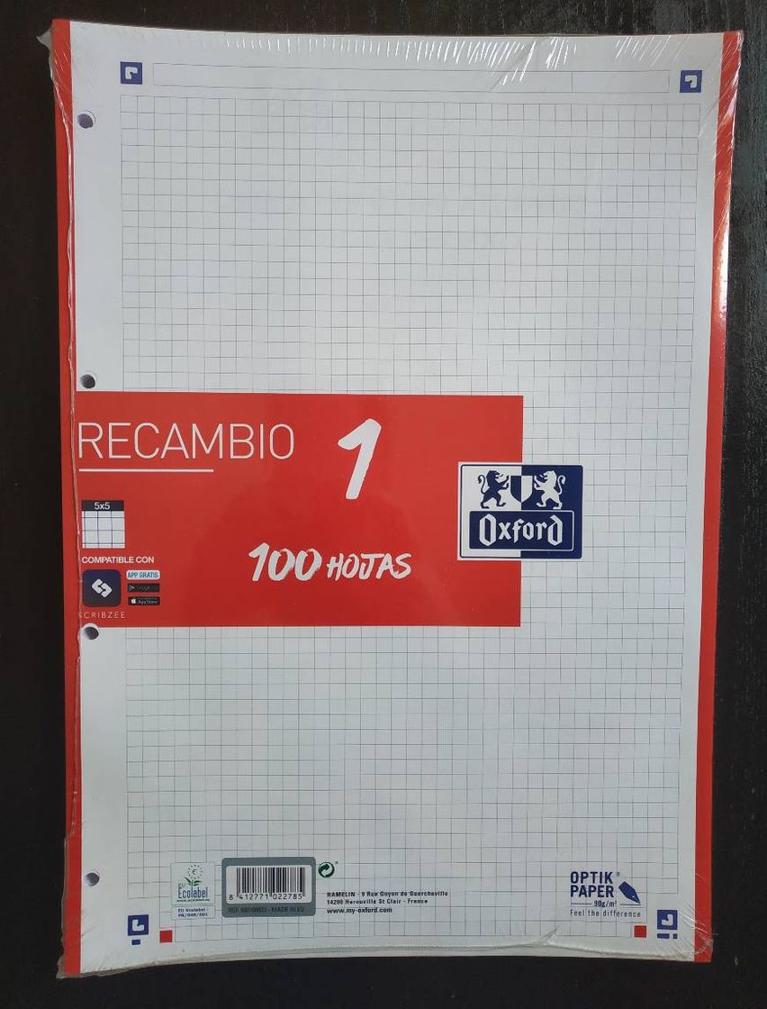 Productos Recambio Oxford A4