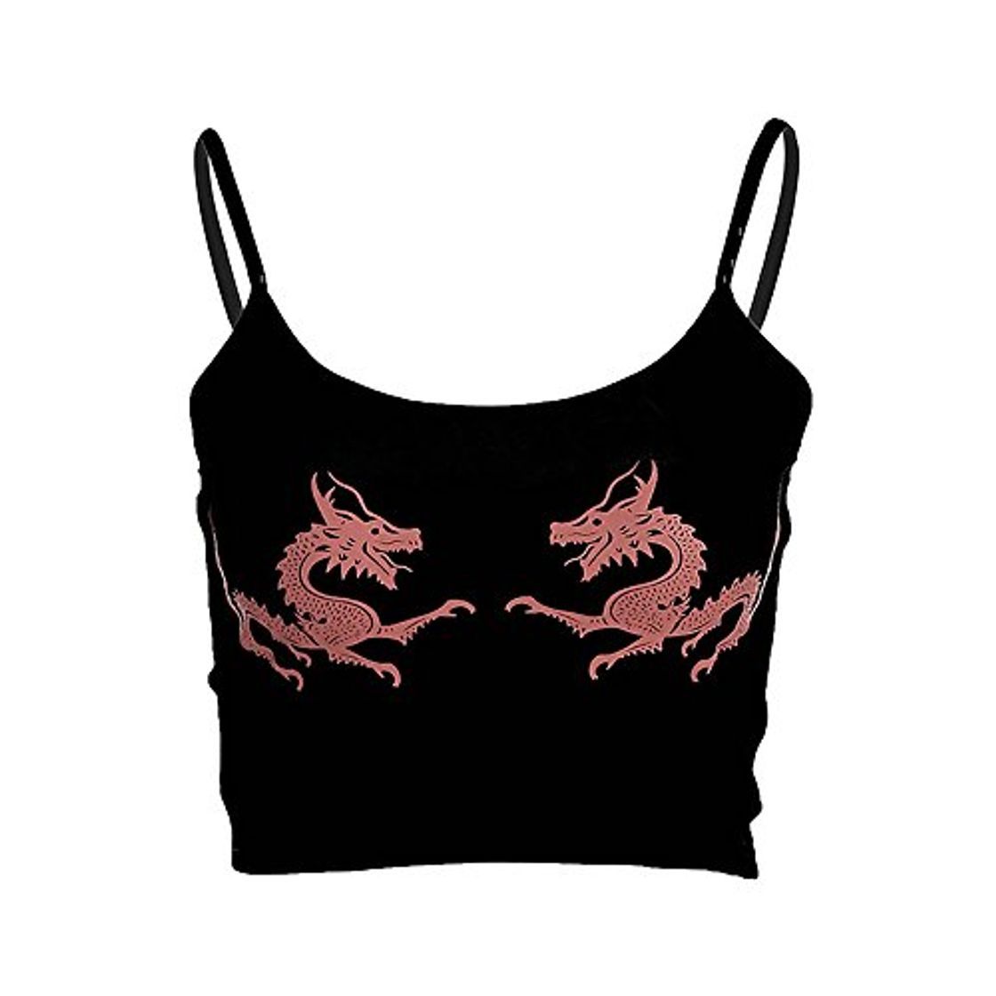 Social malianna Mujeres Chinese Dragon Snake Impreso cosechado Sexy Negro Backless Strap Crop