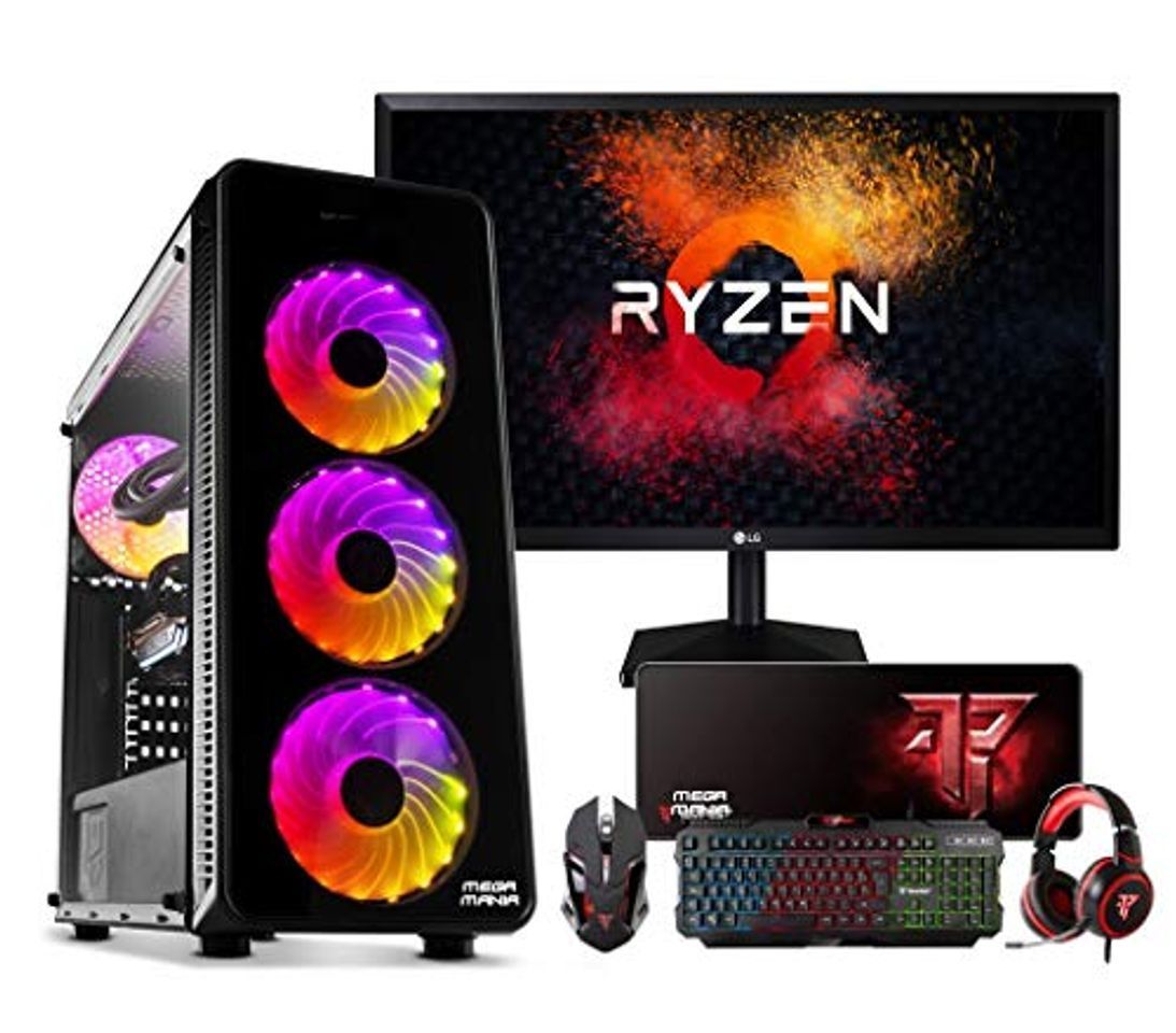 Electrónica Megamania PC Gaming AMD Ryzen 5 3400G, Ordenador de sobremesa 4.2GHz Turbo