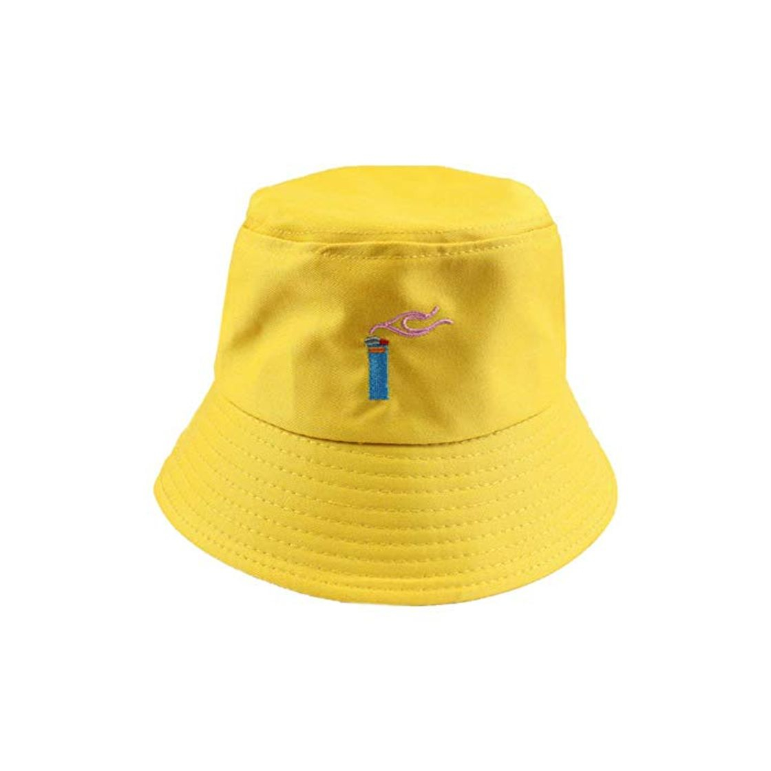 Fashion TYJ Hip Hop Backet Hat Drôle Vert Rouge Jaune Broderie Floral Fumée