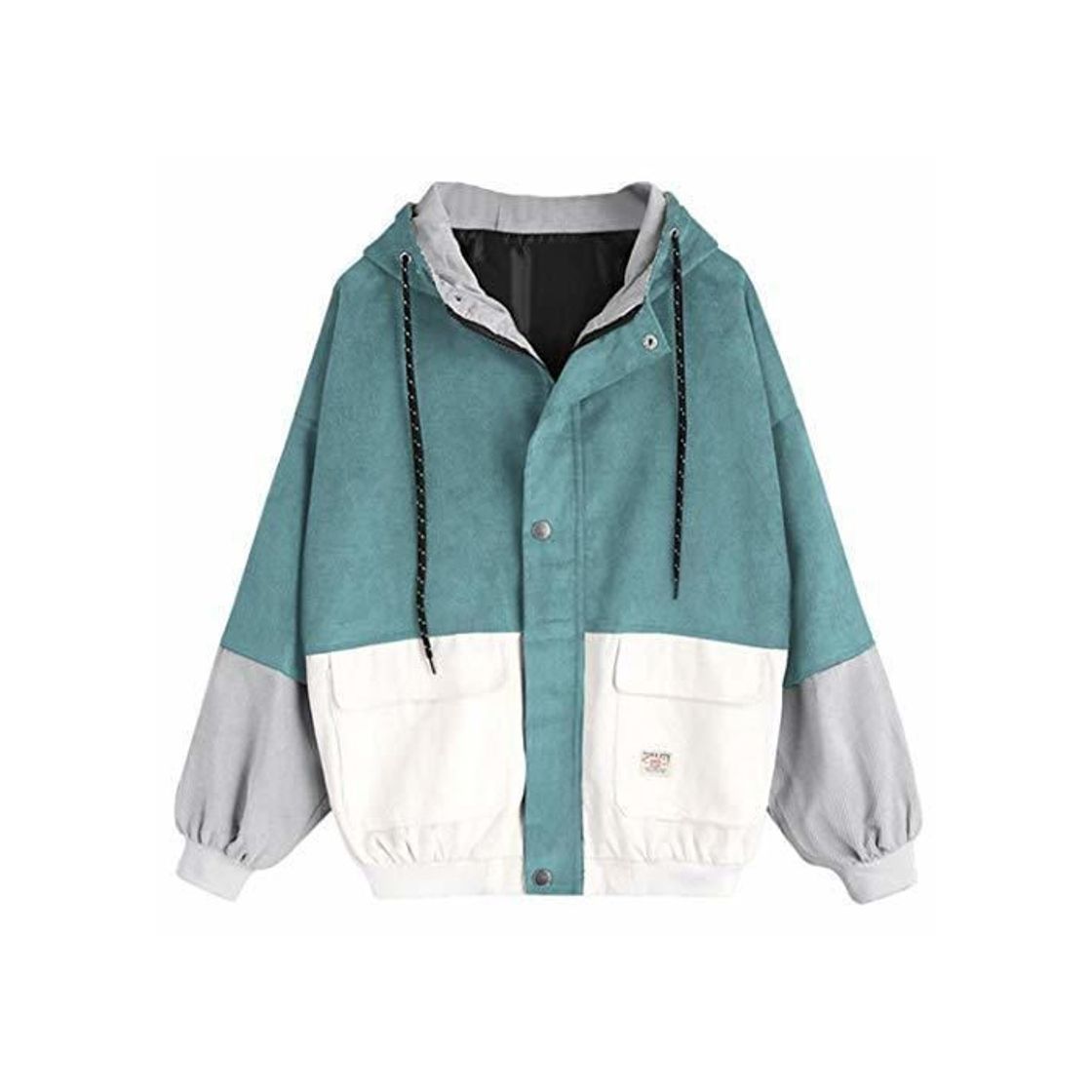 Social Overdose Mujer De Manga Larga Patchwork De Pana De Invierno De Gran