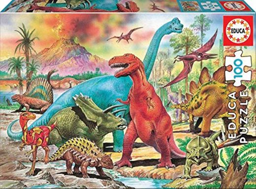 Educa - Dinosaurios, Puzzle infantil de 100 piezas, a partir de 6