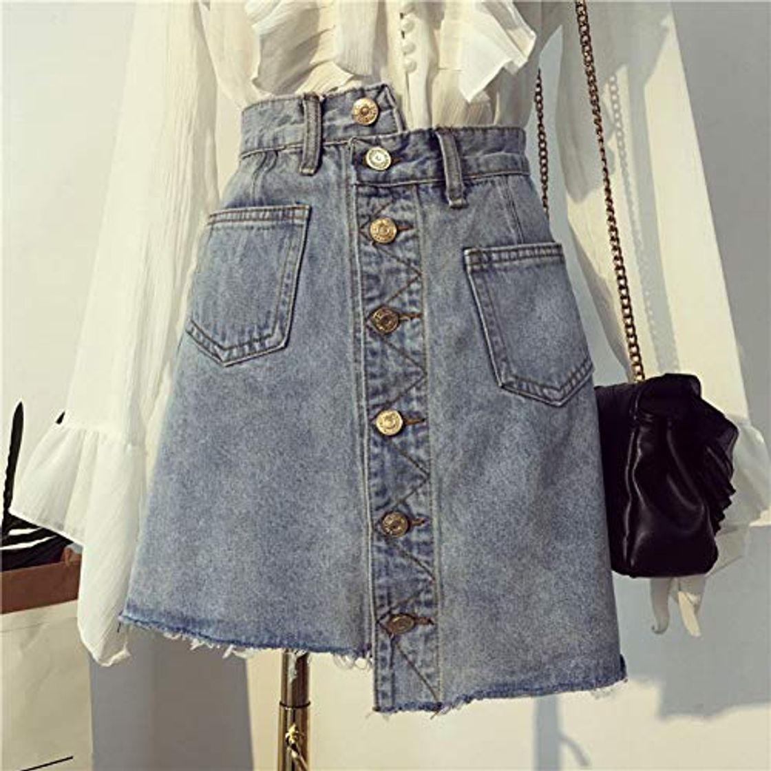 Social DAIDAICDK Pantalones Vaqueros Irregulares para Mujer De Cintura Alta Faldas Moda Bolsillos
