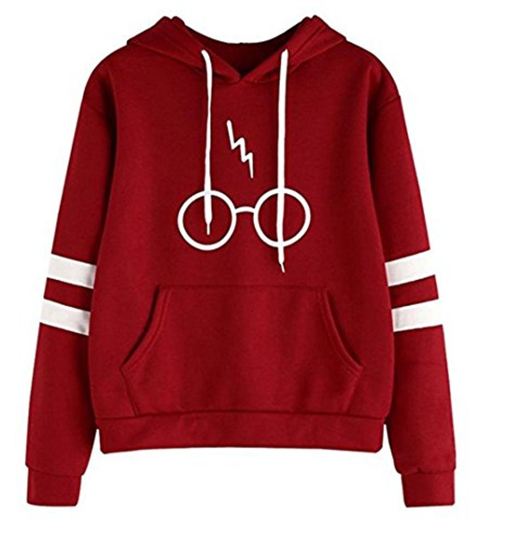 Fashion OUFour Mujer Sudaderas con capucha Manga Larga Varsity Gafas de Harry Potter Encapuchado Camisa de Entrenamiento Tops Camisetas Casual Deportes Pullover Sweatshirt Abrigo