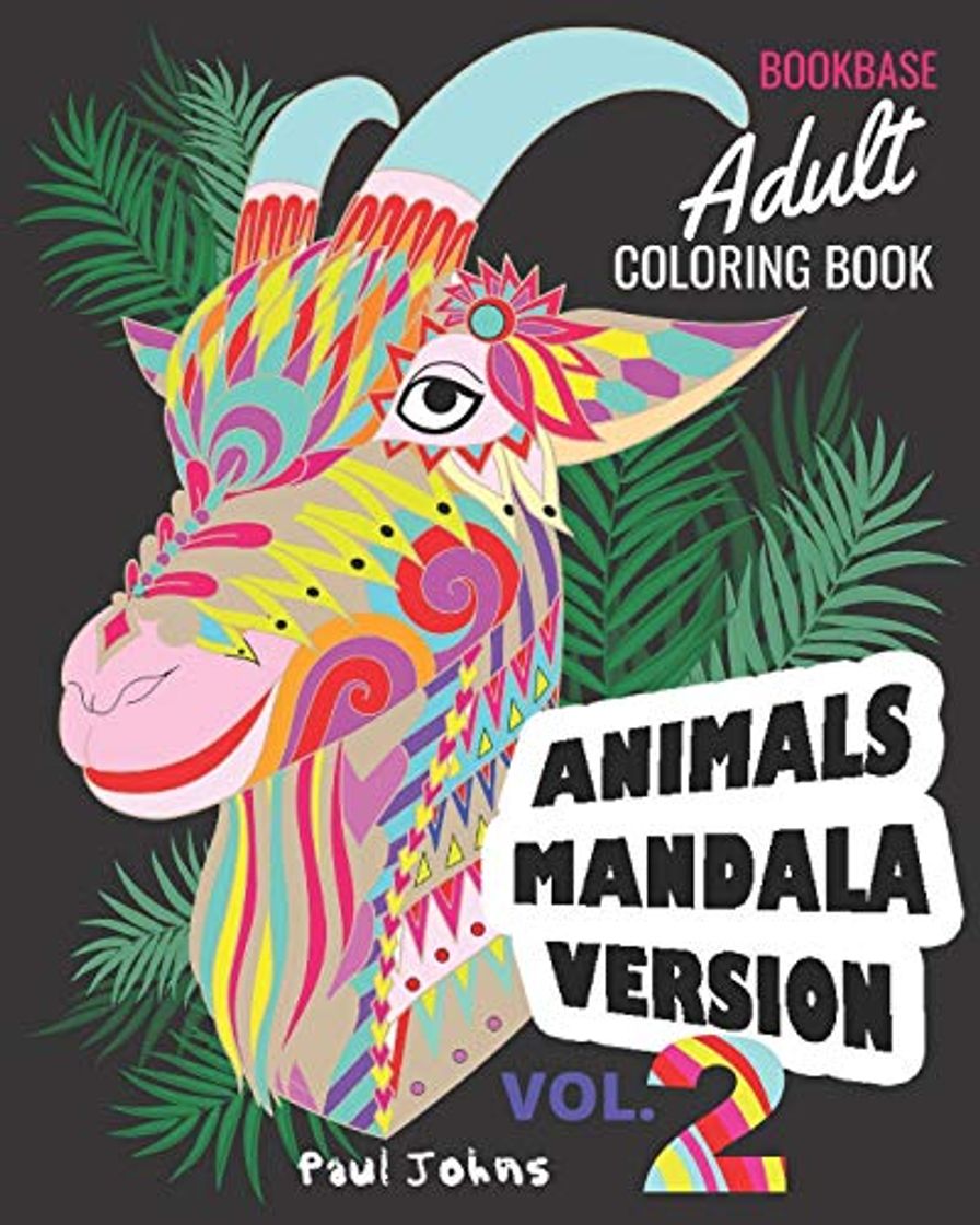 Book BOOKBASE Adult Coloring Book Animals Mandala Version Vol