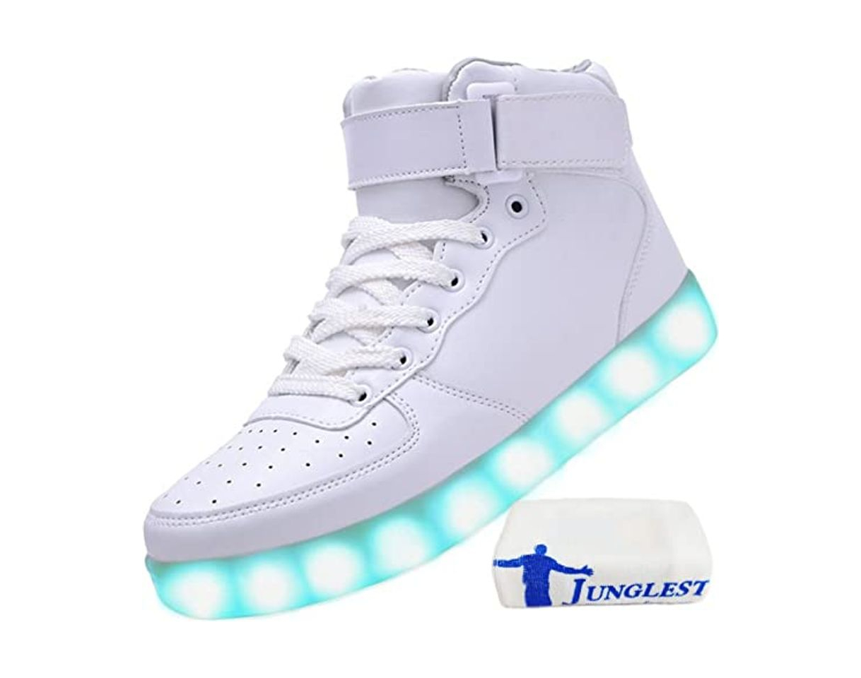 Fashion Presente:pequeña Toalla) Blanco Low Cut EU 35, USB Moda Deporte JUNGLEST® Luminosas