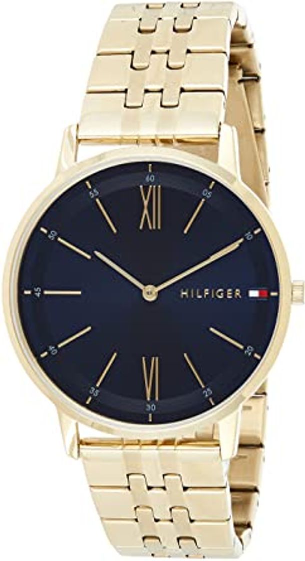 Social Tommy Hilfiger Reloj Analógico para Hombre de Cuarzo con Correa en Bañada