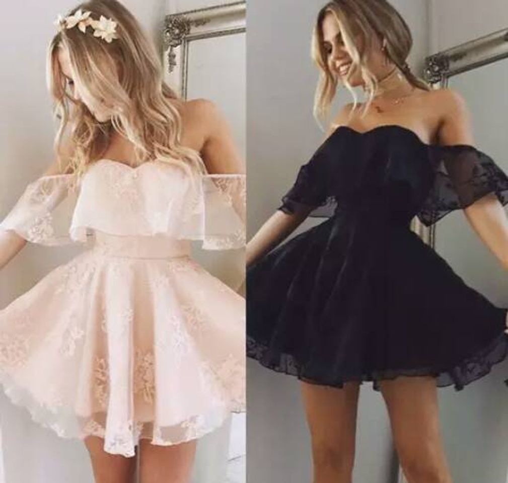 Social Vestido corto de encaje negro y rosa❣