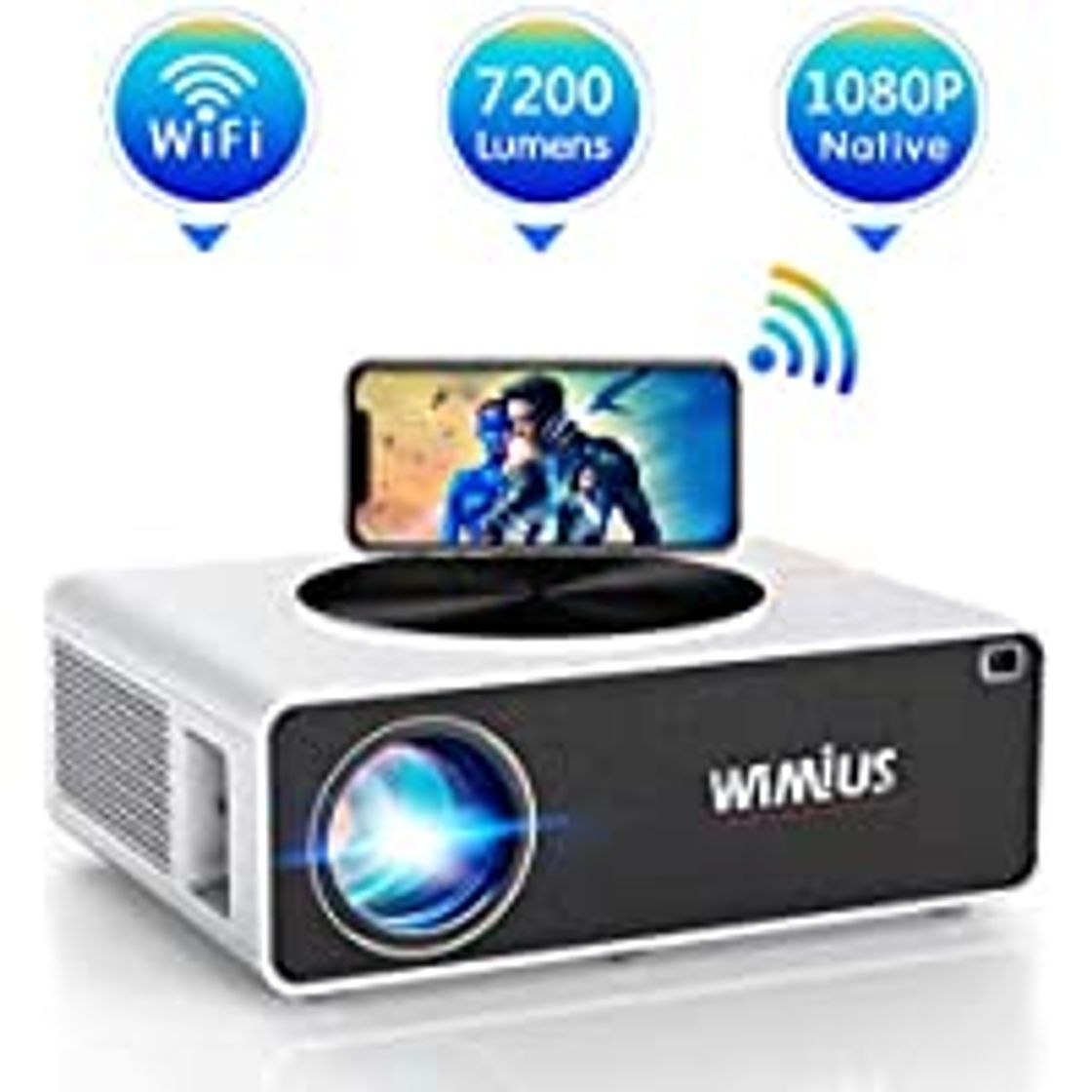 Social YG 300 Pro Proyector, Vamvo L2600 Mini Proyector Portátil para Movil, Recargable,