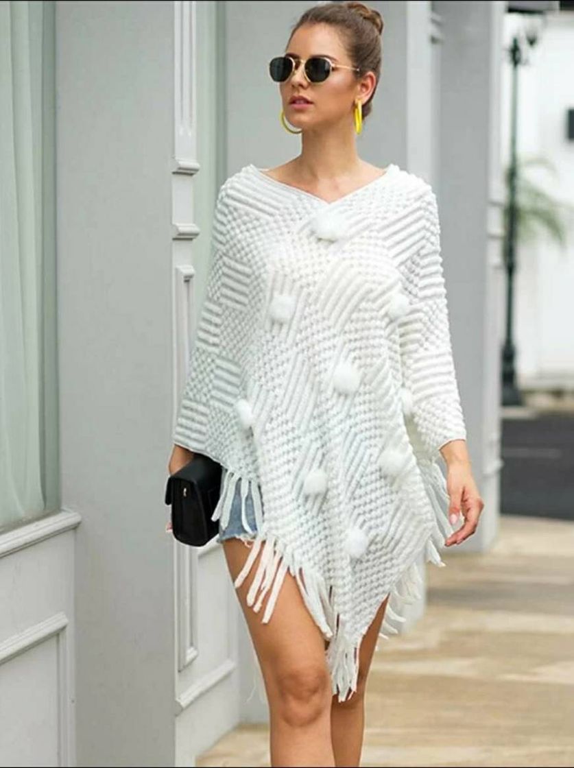 Fashion Suéter Poncho