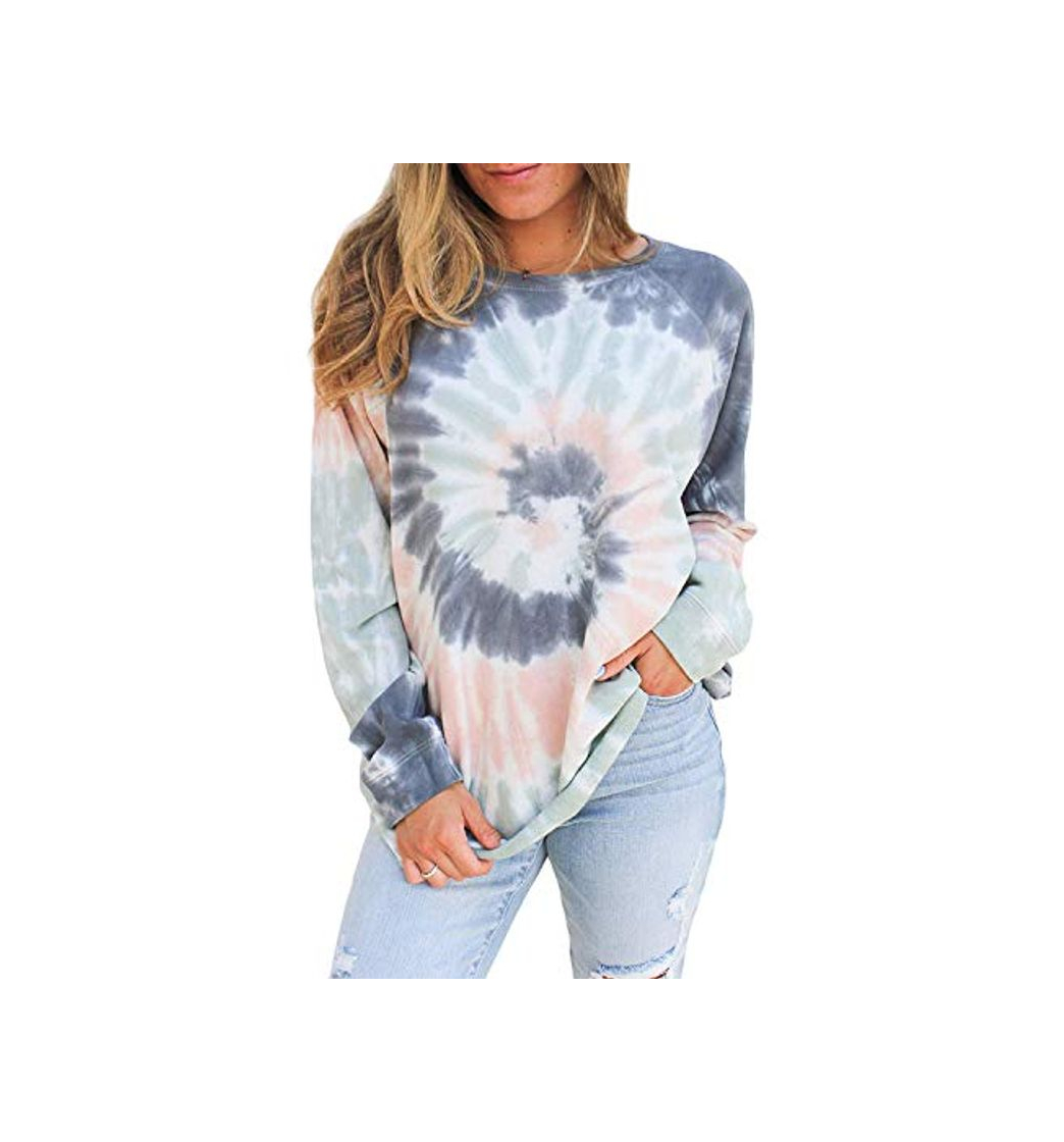 Producto ABINGOO Mujer Sudadera con Tie Dye la Camiseta Manga Larga Sudadera con