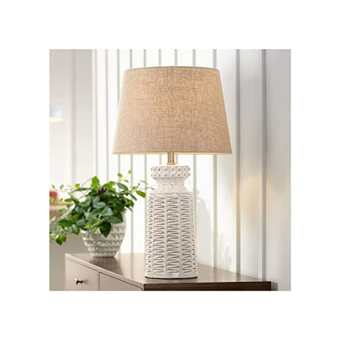 Product 360 Lighting Country Cottage Table Lamp Ceramic Rustic Cream