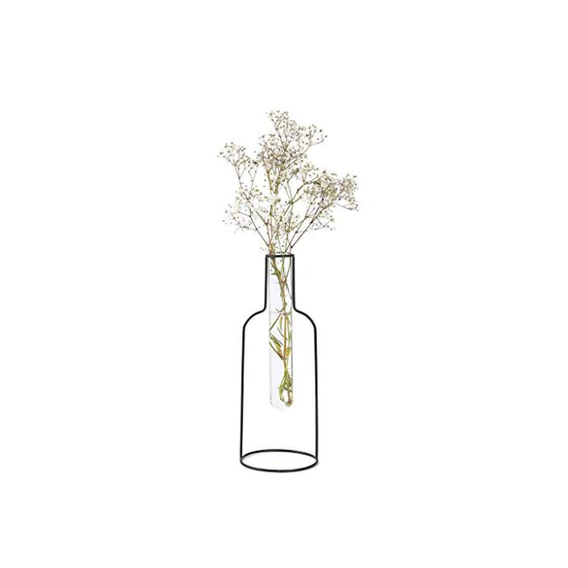 Product Balvi Florero Bottle Silhouette Color Negro Jarrón Decorativo de Vidrio y Metal