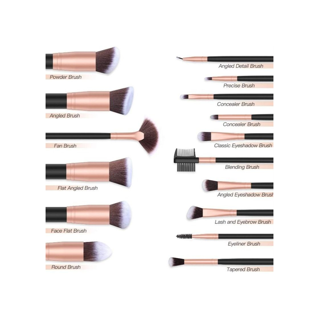 Social Set de brochas de maquillaje profesional BESTOPE 16 piezas Pinceles de maquillaje