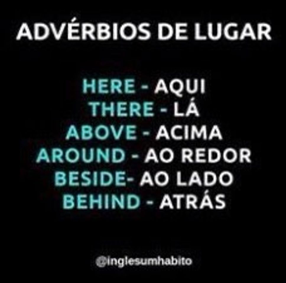 Fashion Advérbios de lugar em inglês