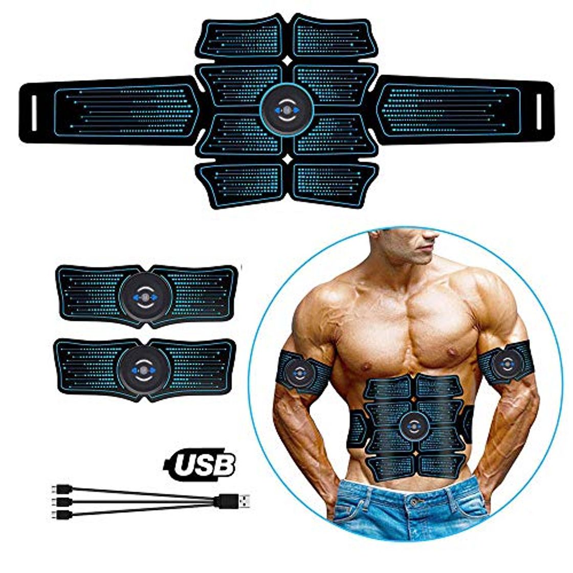 Productos YDKJ Ccsme Estimulador Muscular Abdominal De Tóner Abs Músculos Eletroestimulação Instrutor De Ginástica Em Casa Exercício Equipamentos De Ginástica USB Cobrado