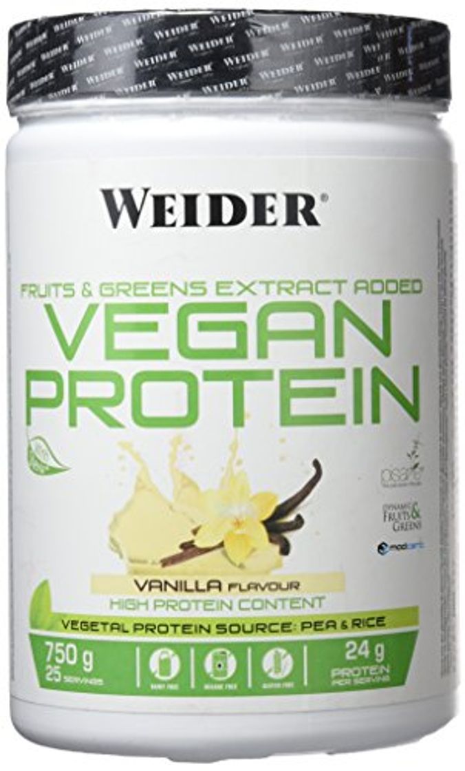 Products Weider Vegan Protein. Sabor Mango-Matcha. Proteína 100% vegetal de guisantes