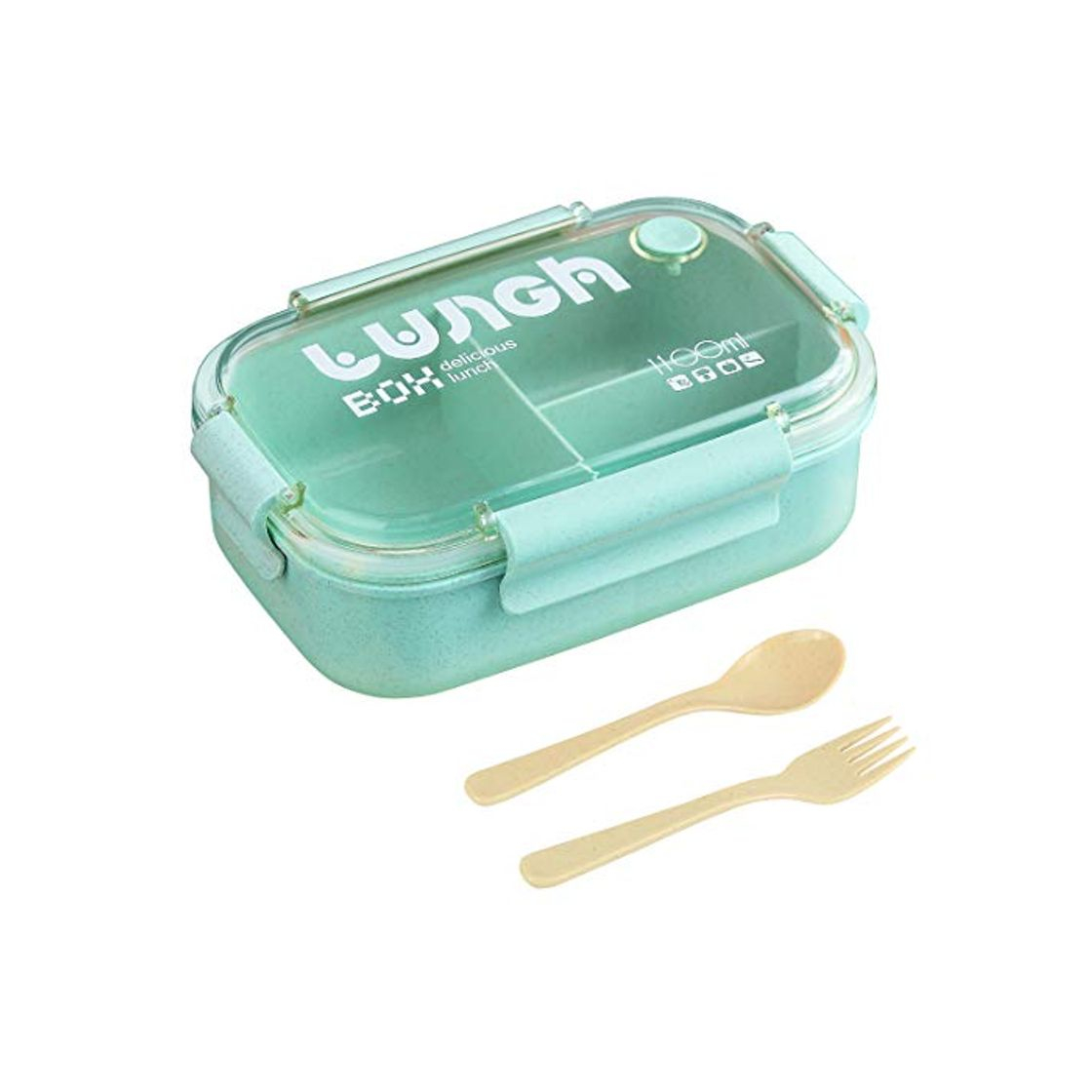 Social O-Kinee Fiambrera Niños Ecologica, Caja de Almuerzo Portatil con 3 Compartimentos Fiambrera