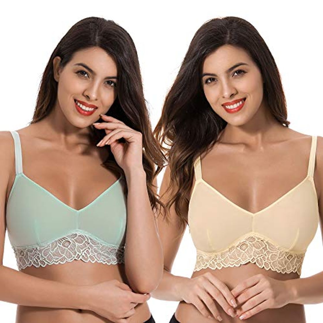 Social Curve Muse Bralette sin Forro de Talla Grande con Encaje Floral -