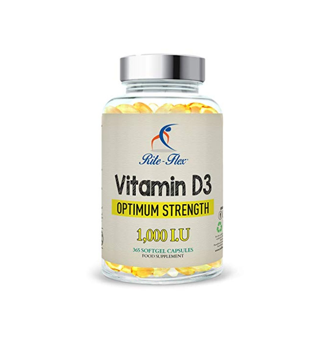 Social Vitamina D3 1.000 IU, 365 Cápsulas de Gel Suministro Para Un Año,