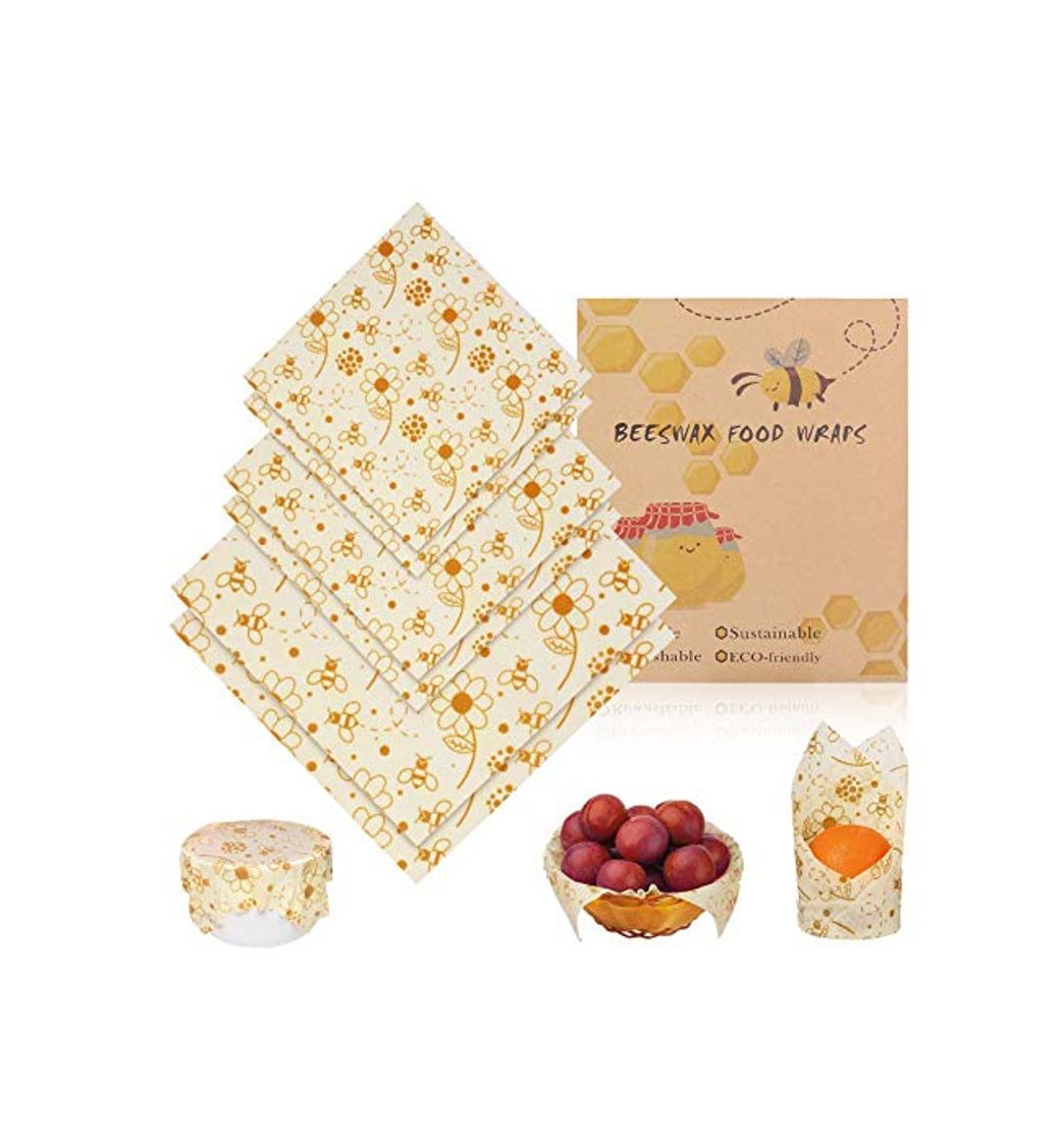 Product BHY Envoltorio Cera De Abeja 6Pcs Envoltorios para Alimentos Reutilizable Envolver Eco-Friendly