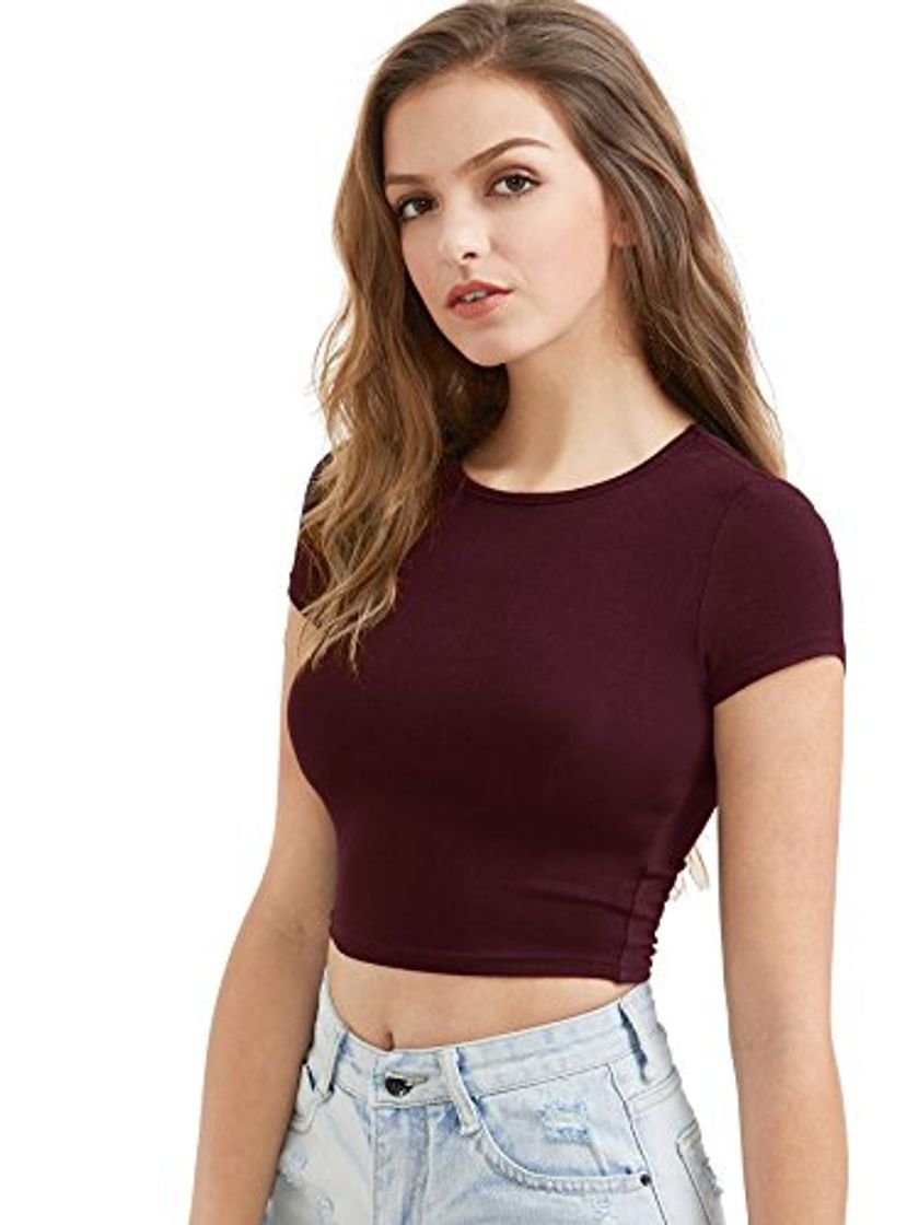 Fashion SOLYHUX Camiseta para Mujer Manga Corta Crop Top