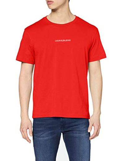 Calvin Klein Instit Chest Logo Reg tee Camiseta, Rojo