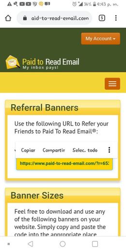 Site que te por leer emails. Click en el link y regístrate!