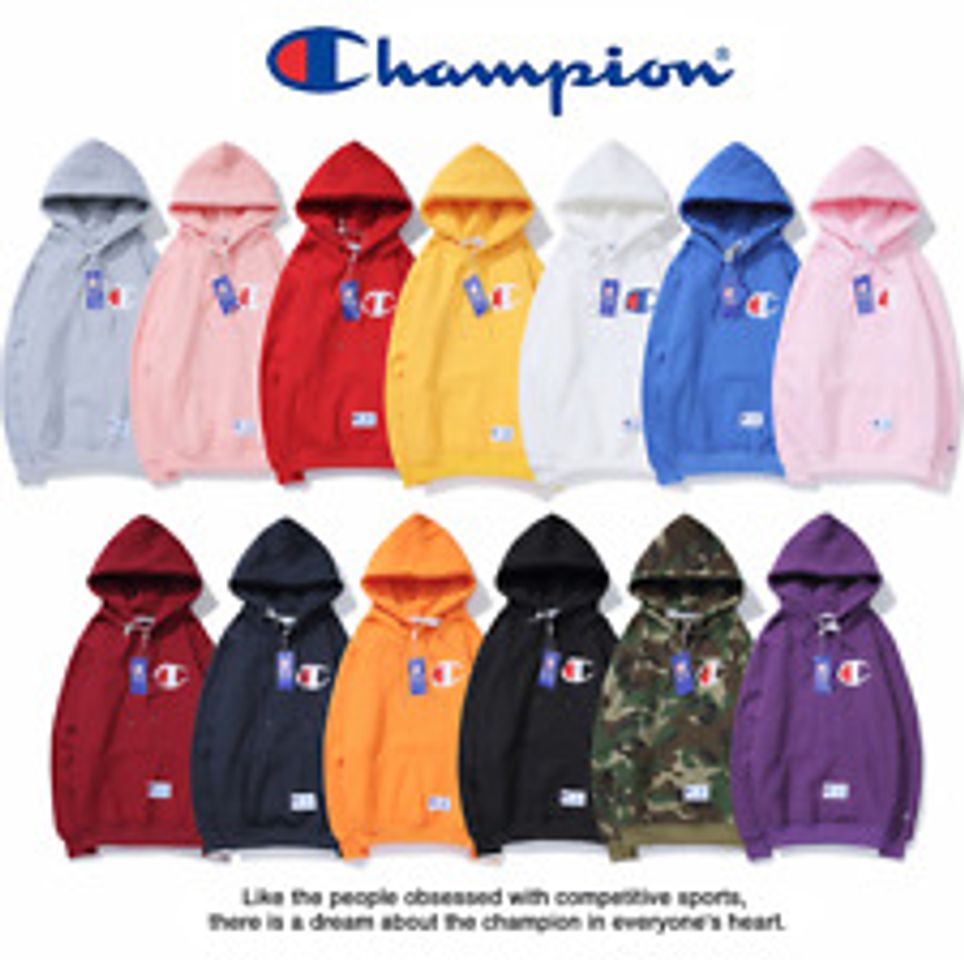 Moda Champion Classic Logo para Hombre Sudadera, Azul