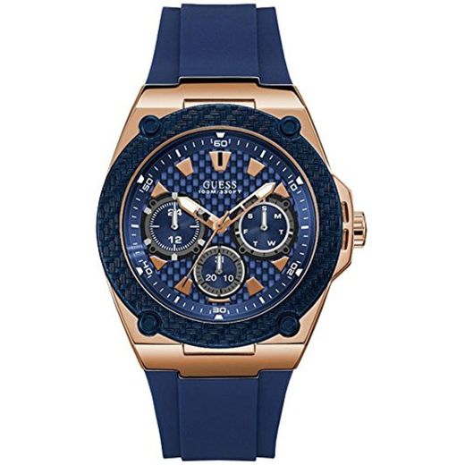 GUESS Legacy Reloj de Hombre Cuarzo 45mm Correa de Silicona Color Azul W1049G2
