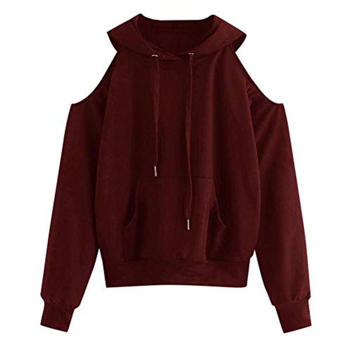 Moda ZJSWCP Sudadera Mujeres Sólido de Manga Larga Casual Off Hombro con Capucha