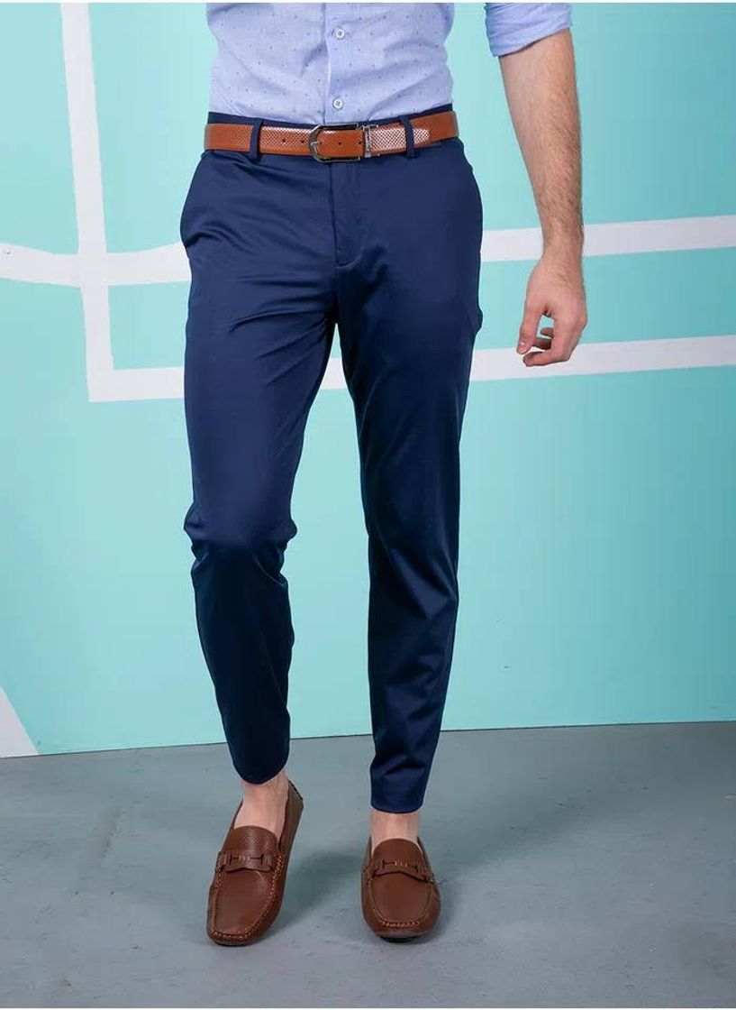 Fashion Pantalón casual hombre azul marino