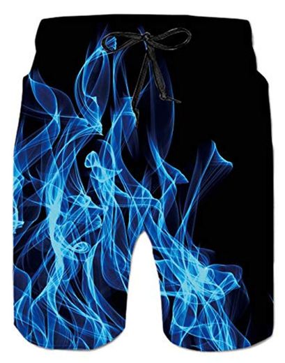 Spreadhoodie Fuego Pantalones Cortos Natacion para Hombre Traje de Bano Azul Bañador Estilo Bermuda con Estampado de Flores para natación Surf Azul XXL