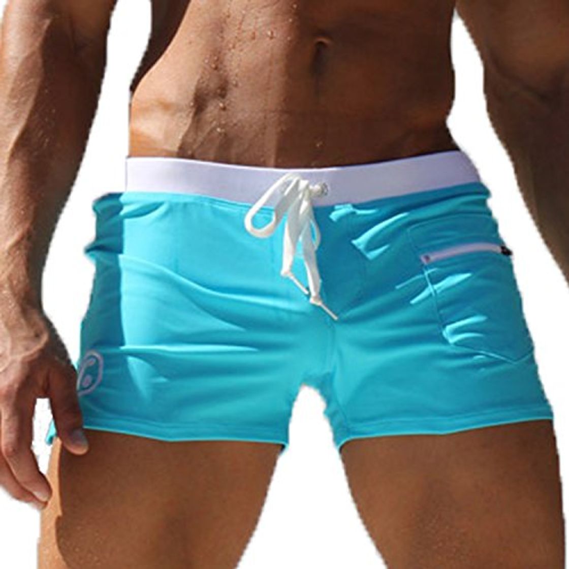 Social Lazzon Bañador Hombre Traje de Baño Pantalon Corto de Playa Natación Piscina Surf Bóxers Shorts Calzoncillos