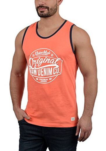 BLEND Walex - Camiseta sin Mangas Hombre, tamaño:L, Color:Coral Sea Red
