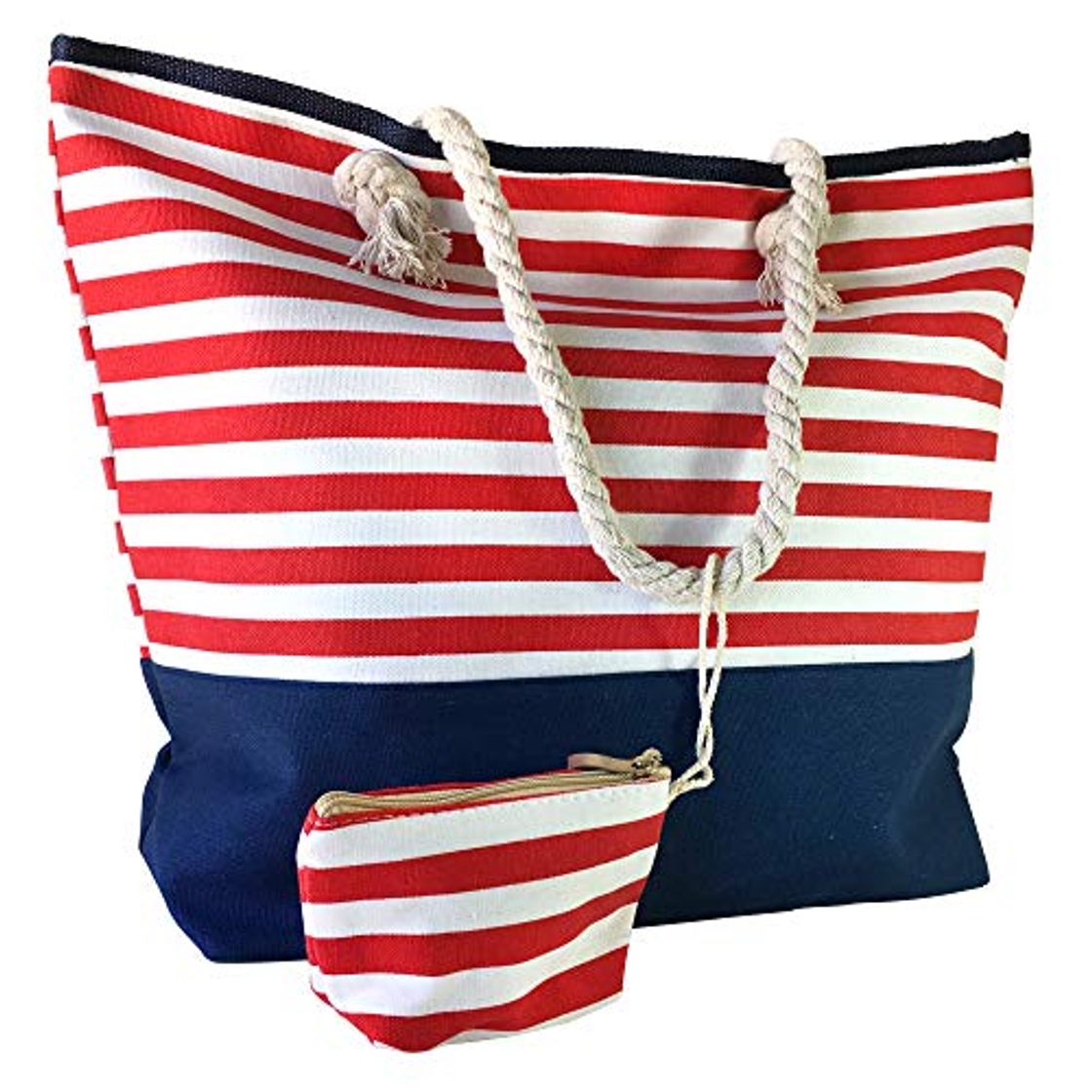 Moda Bolso de Playa - Verano Bolso de Hombro Grande con Cremallera con