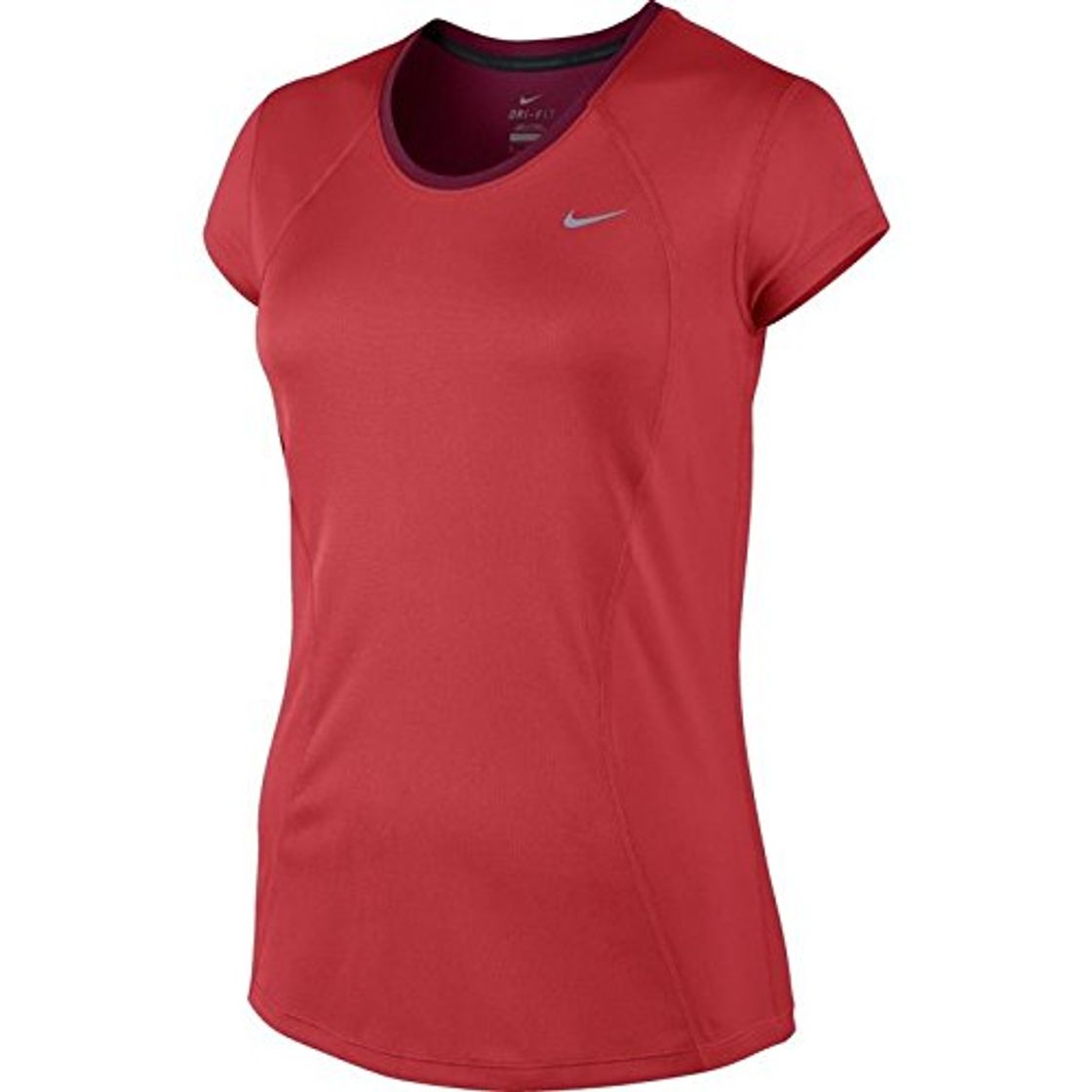 Social NIKE Racer Short Sleeve Camiseta de Manga Corta, Mujer, Rojo
