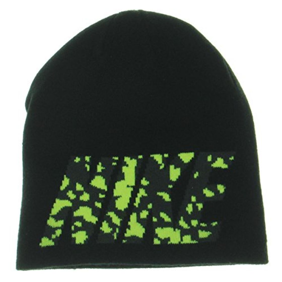 Fashion Nike Camo Spill Knit Beanie Skull Cap Black