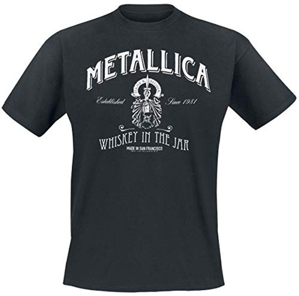 Moda Metallica Whiskey In The Jar Hombre Camiseta Negro L, 100% algodón, [Effekte/Besonderheiten]