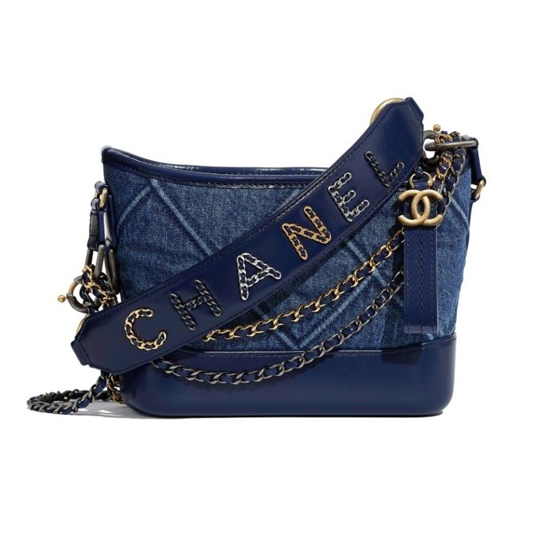 Moda Bolso pequeño GABRIELLE de CHANEL Denim, piel de tenera ...