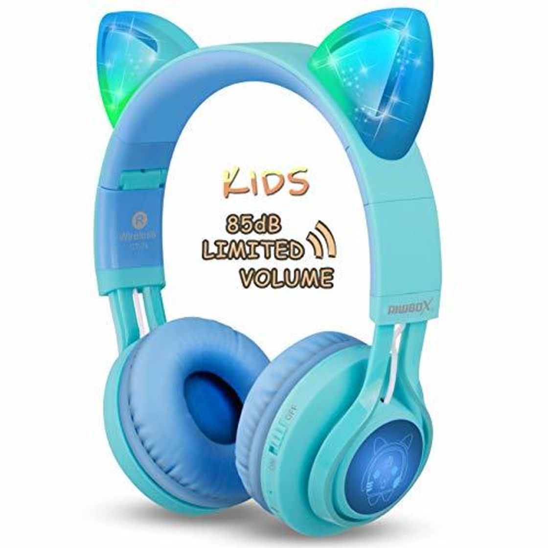 Social Riwbox CT-7S - Auriculares de diadema con Bluetooth para niños