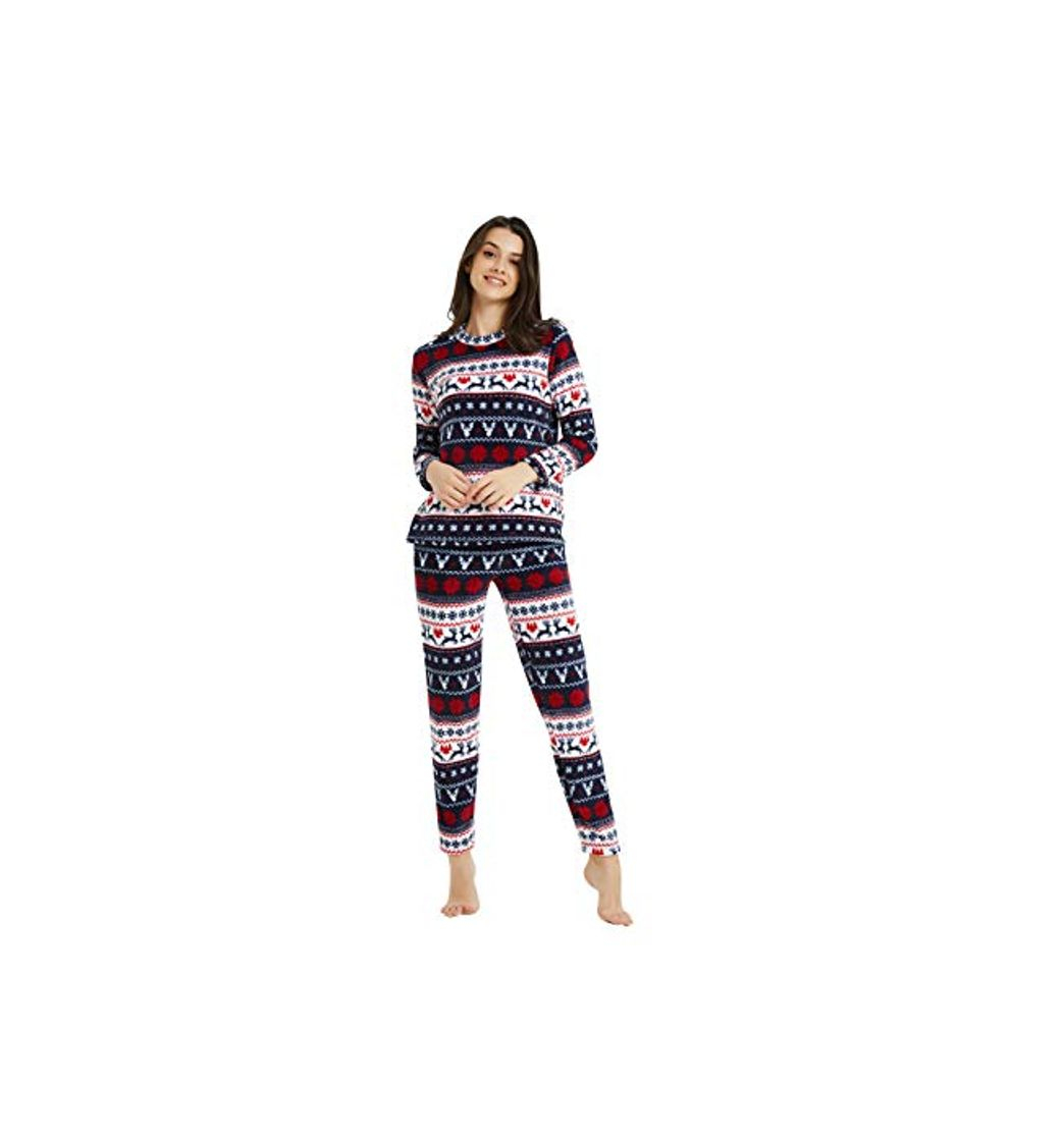 Moda PimpamTex – Pijama Coralina de Mujer Otoño-Invierno de Manga Larga Polar Calentito