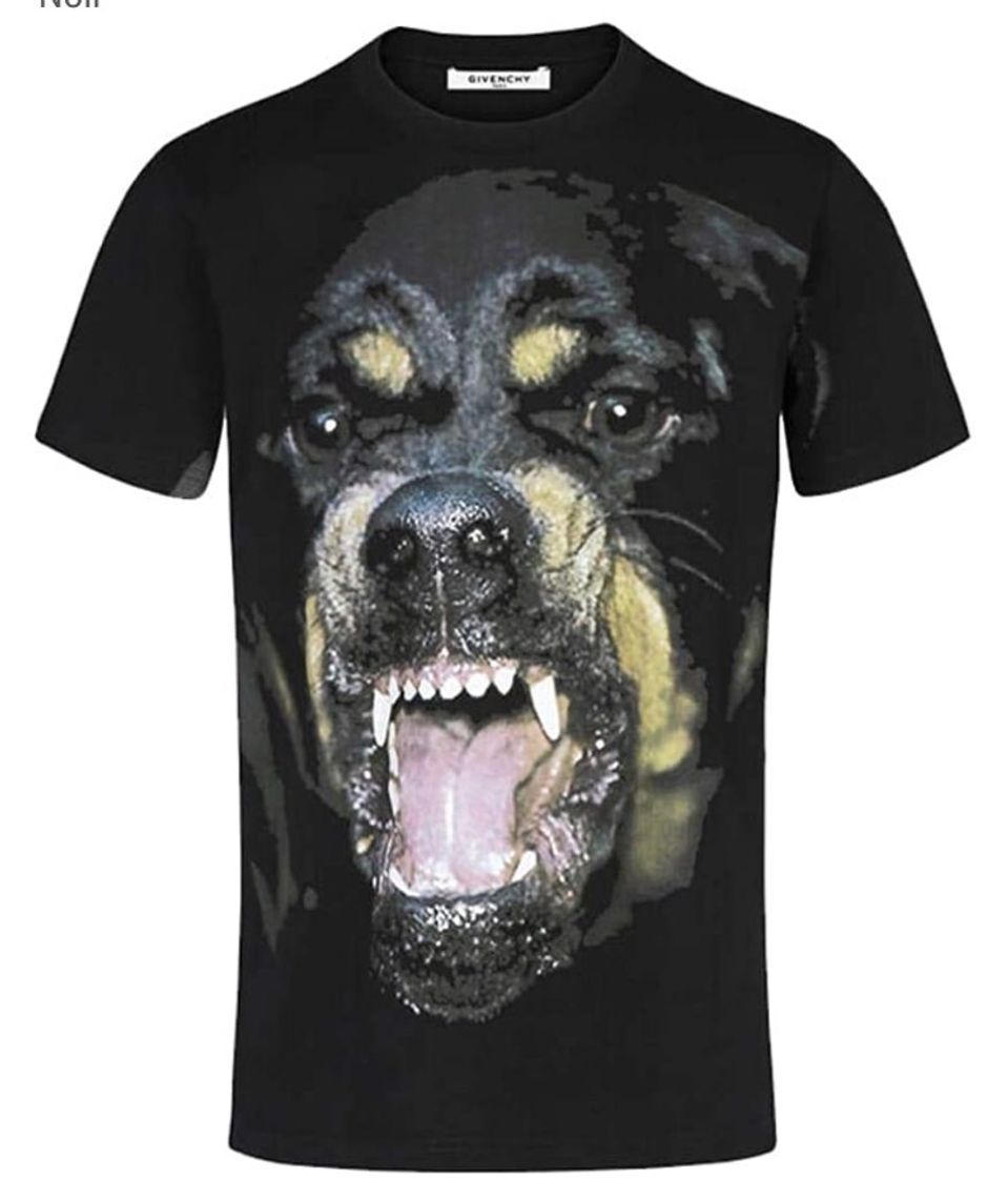 Fashion Givenchy T-shirt pour homme avec impression Rottweiler Noir