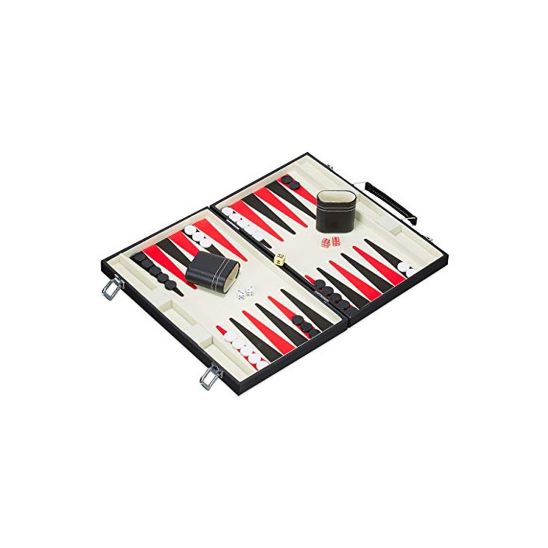 Social Relaxdays Backgammon Maletín con Set Completo