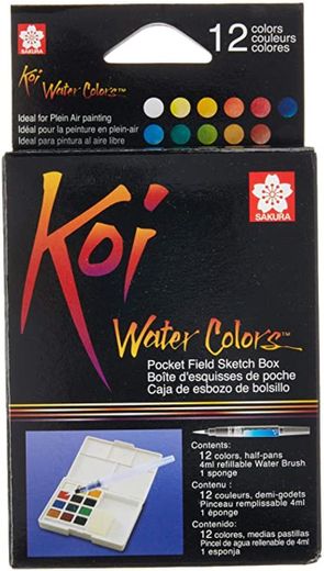 Sakura Finetek Koi acqua colori tasca campo Sketch Box-18 colori