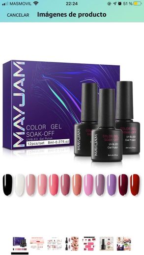 MAYJAM Esmalte de Uñas de Gel UV LED 12 Colores