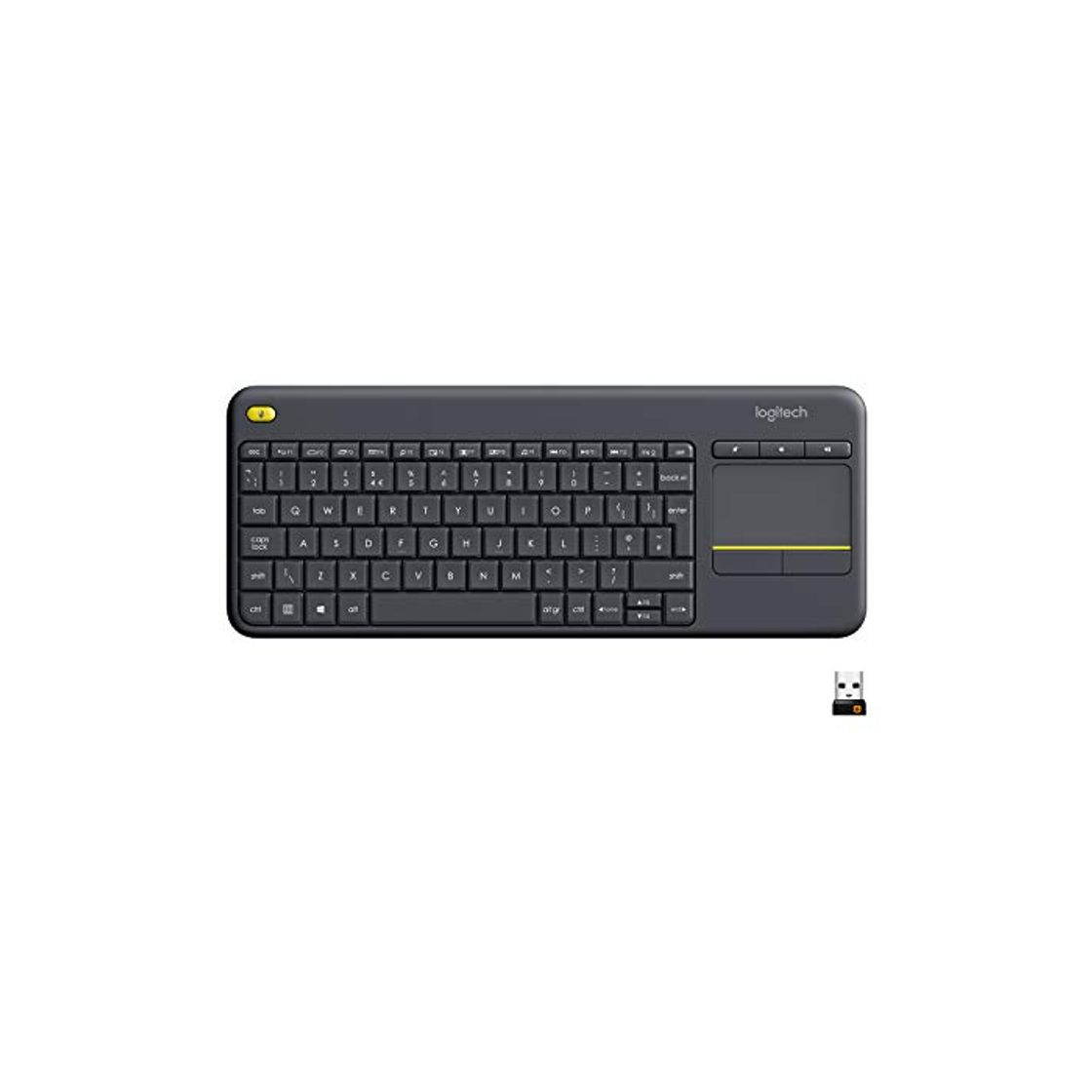 Electronic Logitech K400 Plus Teclado Inalámbrico con Touchpad para Televisores Conectados a PC